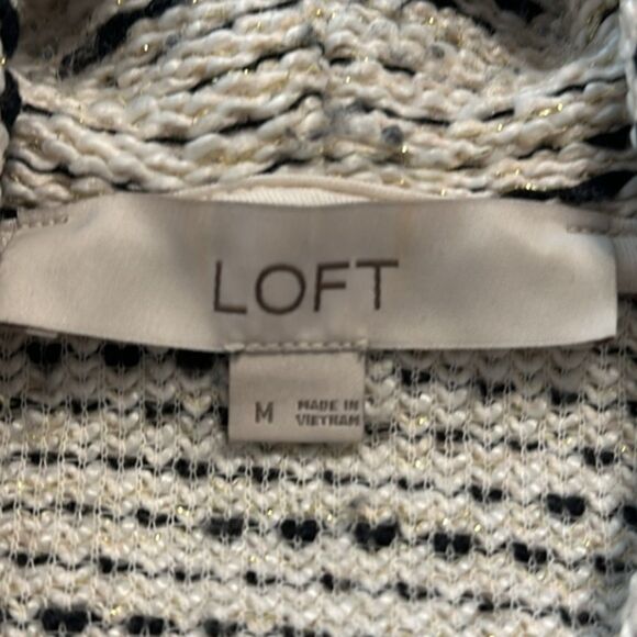 LOFT Cowl Neck Sweater Size M Chunky Knit Textured Long Sleeve Career Office - Picture 7 of 10
